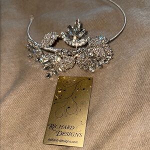 Silver Floral Headband Bridal